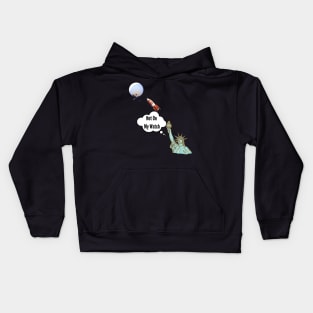 Statue of Liberty Shooting Down Spy Balloon Kids Hoodie